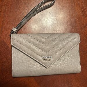 Victoria's Secret Gray Chevron Wristlet Clutch